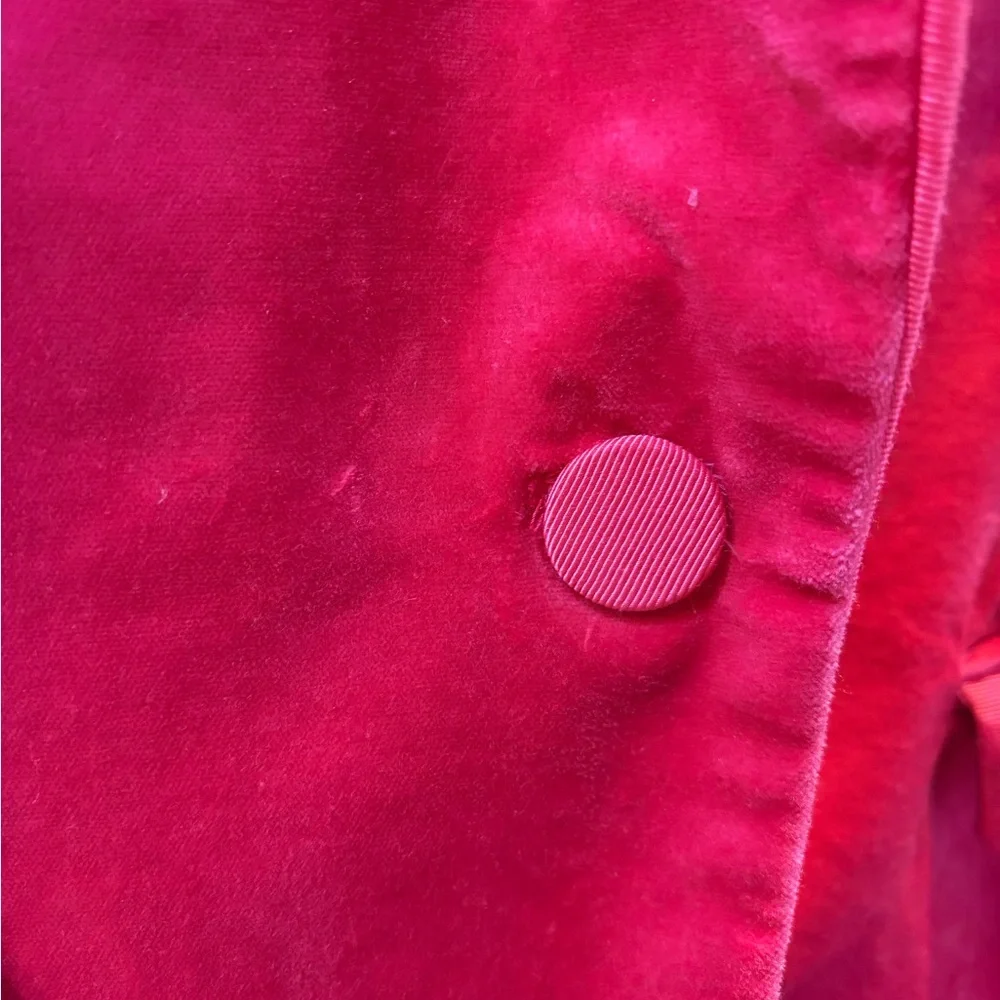 J. Crew Suit Dragonfruit Pink Velvet Featuring the Willa Blazer & Kate Trousers - Picture 9 of 16